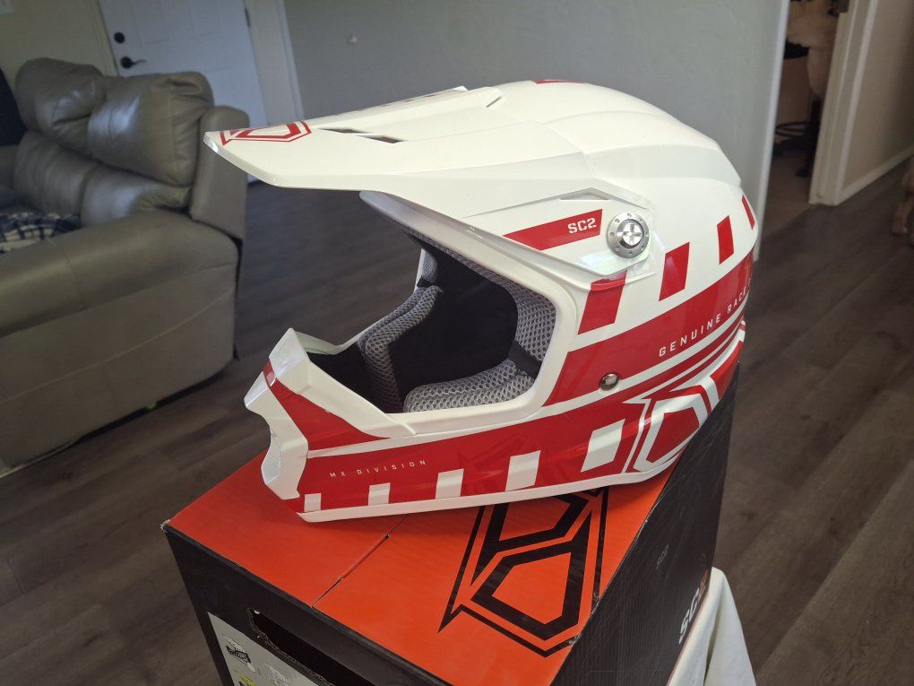MSR SC2 Motocross Helmet - Orange/Black or White/Red Off-Road MX Dirt Bike Helmet