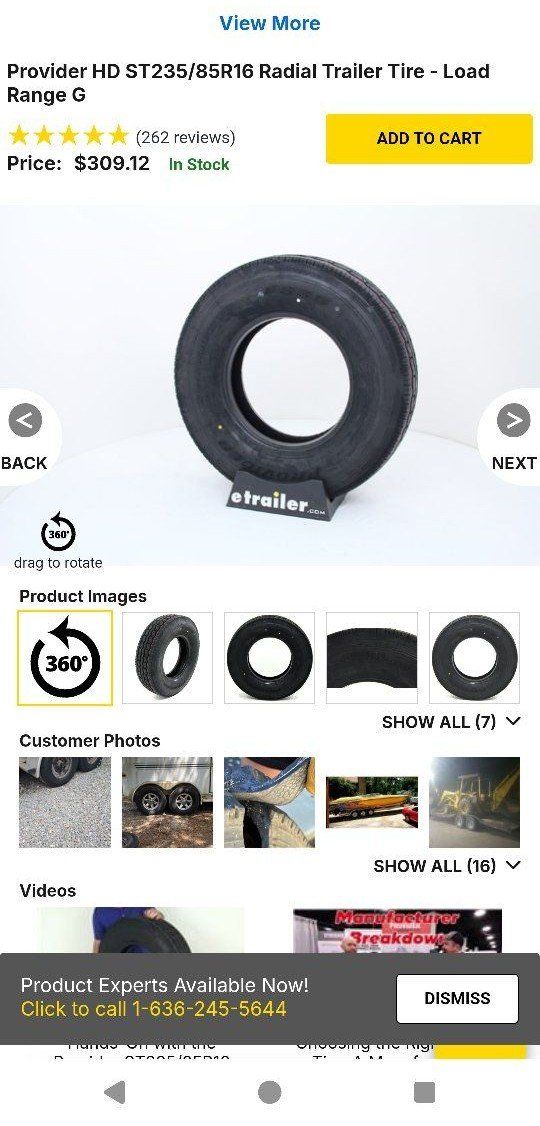 BRAND NEW trailer tire Provider 235/85R16 F835