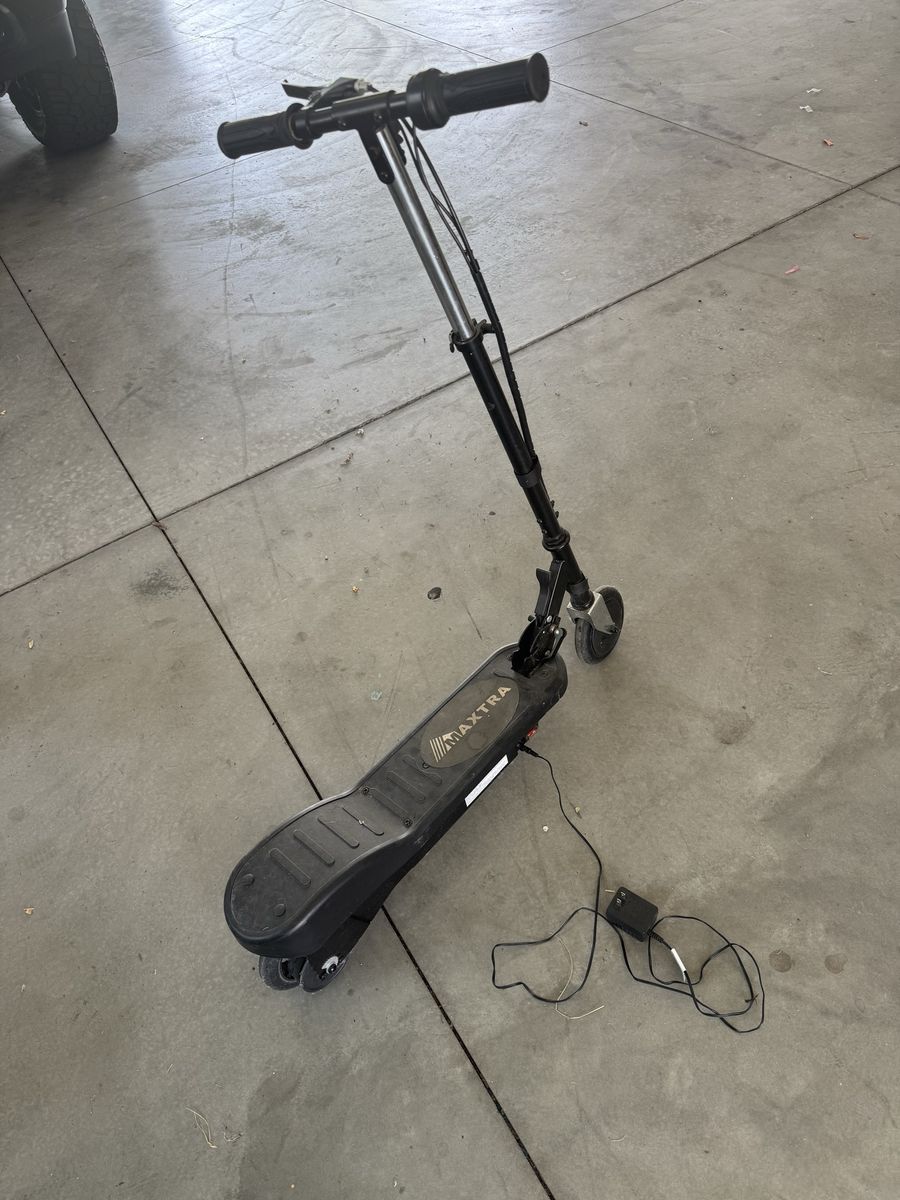 MAXTRA Electric Scooter for Kids - Black, Foldable with Charger
