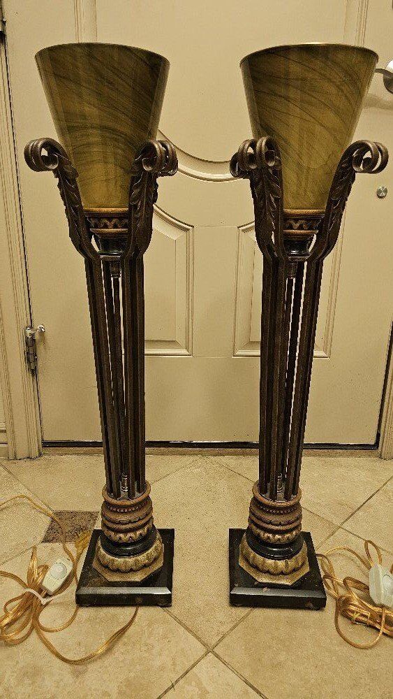 2 Floor Lamps Dimable 34" Tall