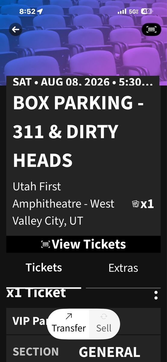 311 & Dirty Heads Tickets with Box Parking Pass - Vip Row A sec . 202 Aug 8, 2026)