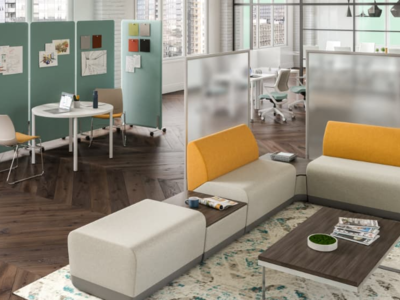 SIT ON IT SEATING 60" H X 42" WIDE MOBILE FROSTED FREESTANDING PRIVACY SCREENS