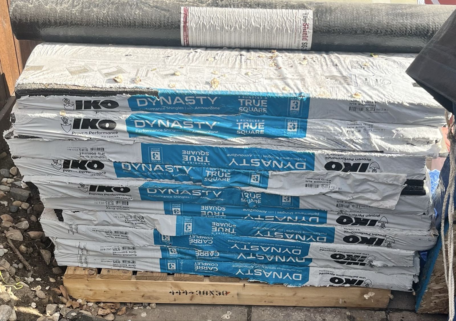 IKO Dynasty Roofing Shingles Lot with Underlayment & TopShield Plastic Cap Roofing Nails