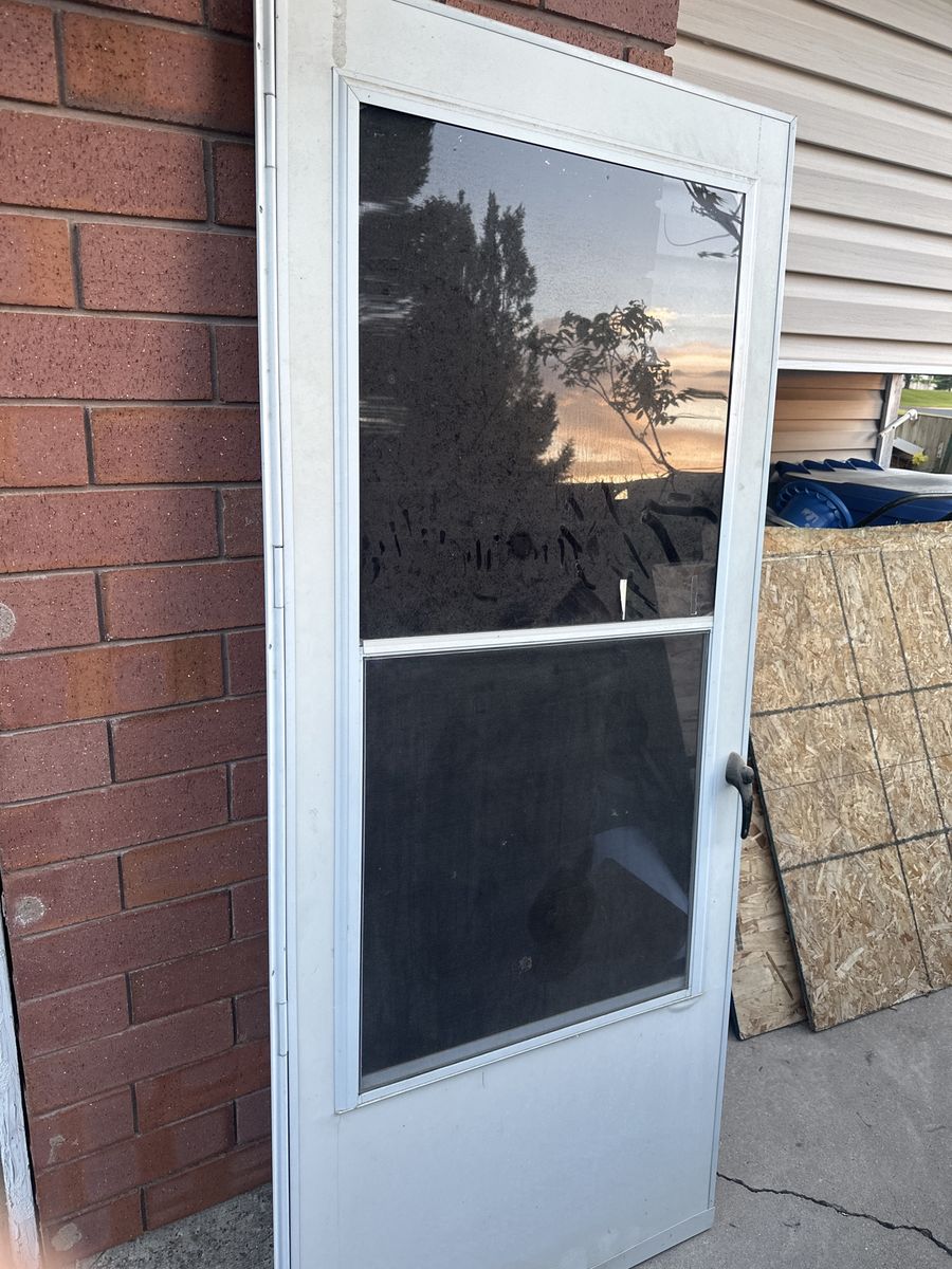 White Aluminum Screen door