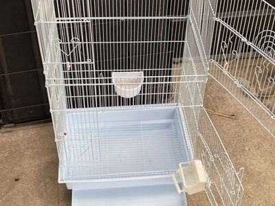 Bird Cage with Removable Tray - White, House Design, Small Pet Enclosure in Ogden. Like. New