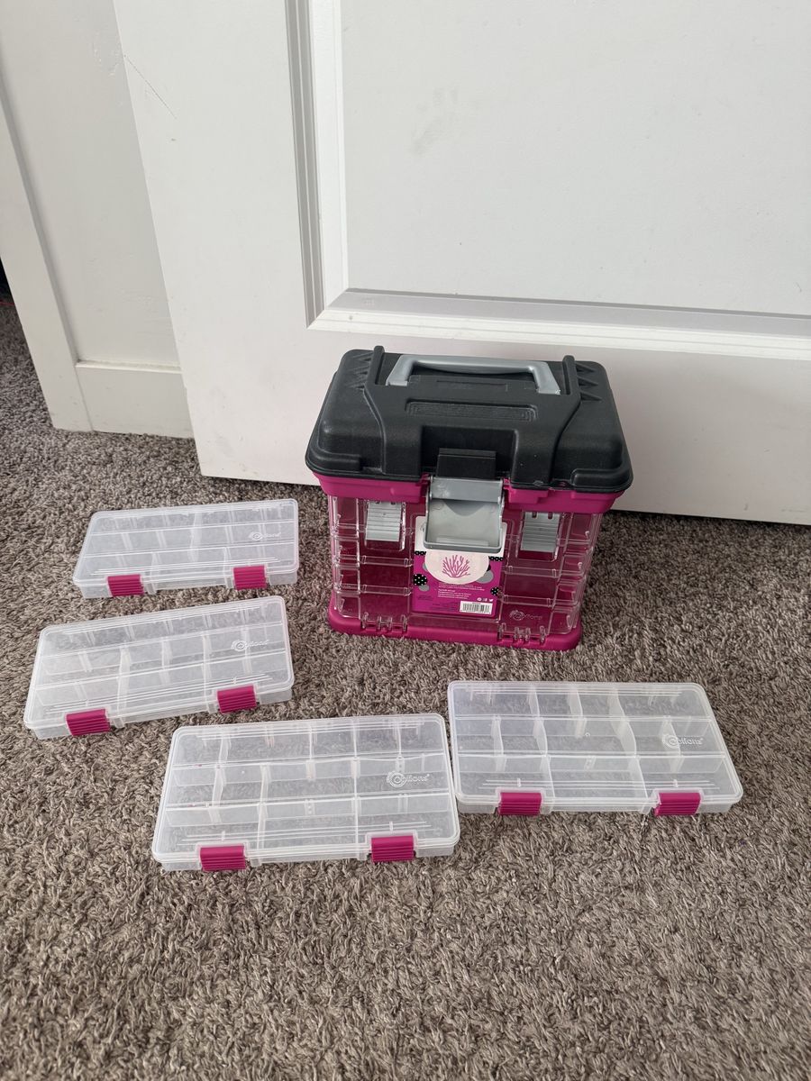 Plano Creative Options Craft Storage System Pink and Black Tackle Box Style Case