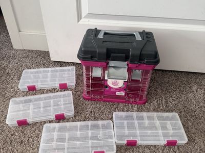 Plano Creative Options Craft Storage System Pink and Black Tackle Box Style Case