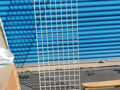 White Gridwall Display Panel with 3 Baskets & T-Stand - Retail Store Fixture Organizer