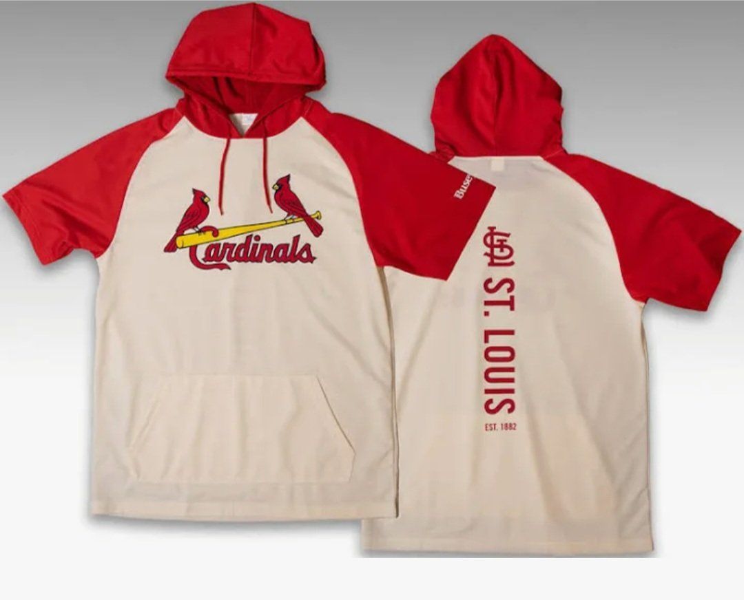 St. Louis Cardinals MLB Short Sleeve Hoodie XL - White/Red, EST. 1882