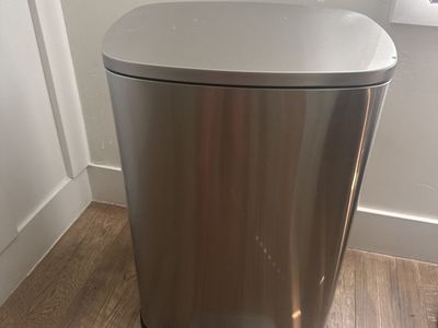 Stainless Steel Step Trash Can - Hands-Free Kitchen/Office Waste Bin, Foot Pedal Operation