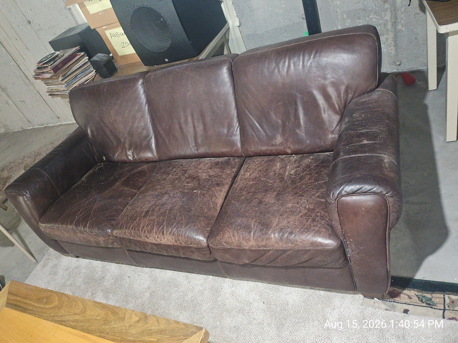 Dark Brown Leather Sofa Couch