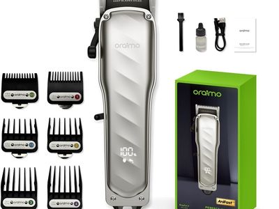 NEW Oraimo ProCut Hair Clippers for Men, 7000RPM High-Torque, Cordless Self-Sharpening Trimmer with 240Mins Runtime, LED Display