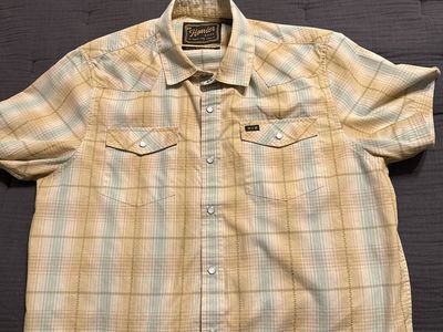 Howler Brothers H-Bar-B Snapshirt Plaid Short Sleeve Shirt Medium