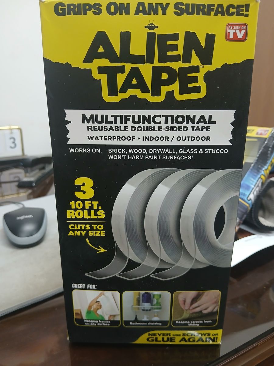 Alien Tape As Seen On TV, 3 Rolls x 10ft Reusable Double-Sided Multifunctional Tape, Waterproof-Section A
