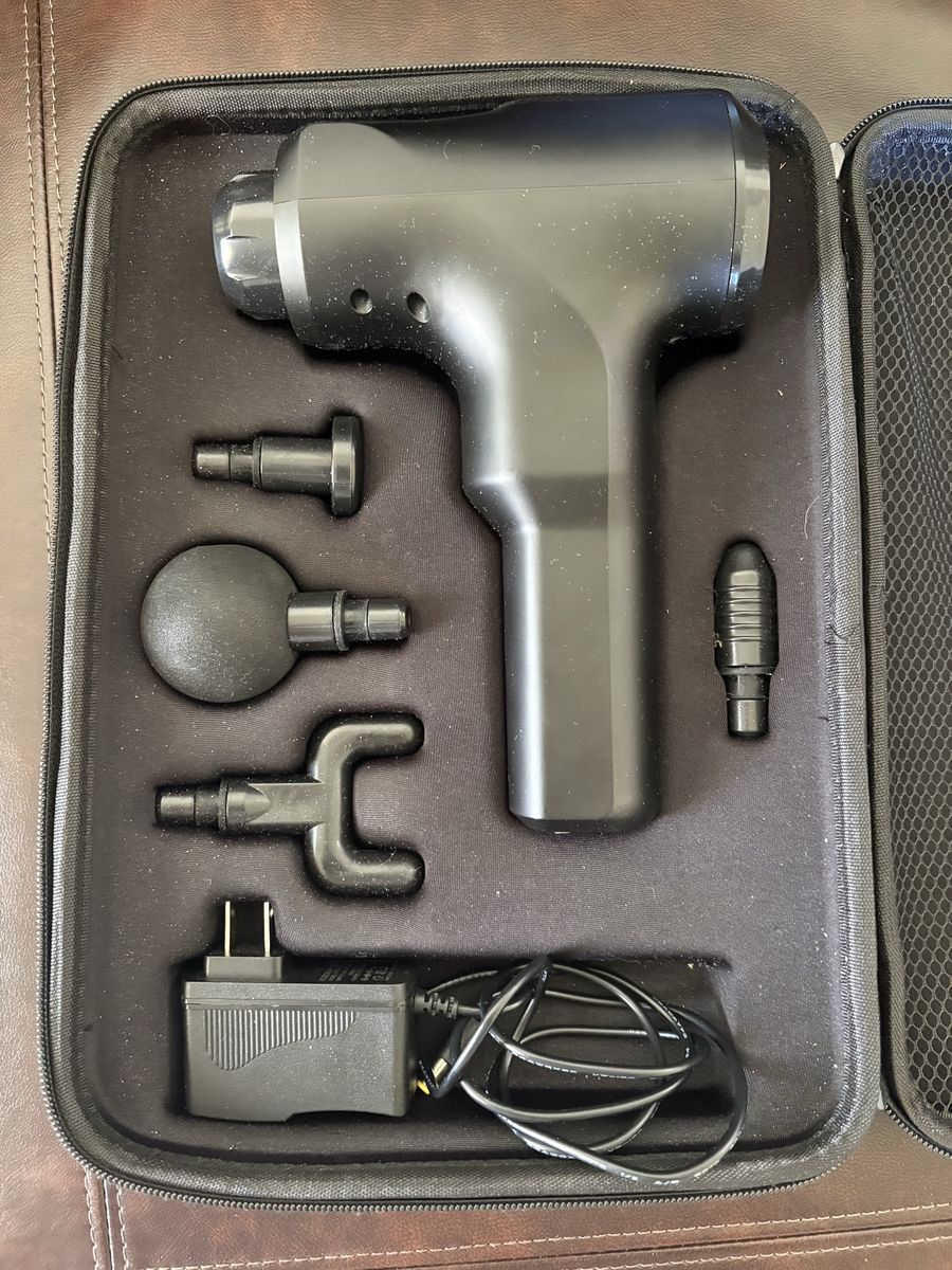 Massage Gun with 5 Attachments + Carrying Case & Charger