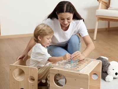 Montessori Wooden Kids Table Stool Chair Set