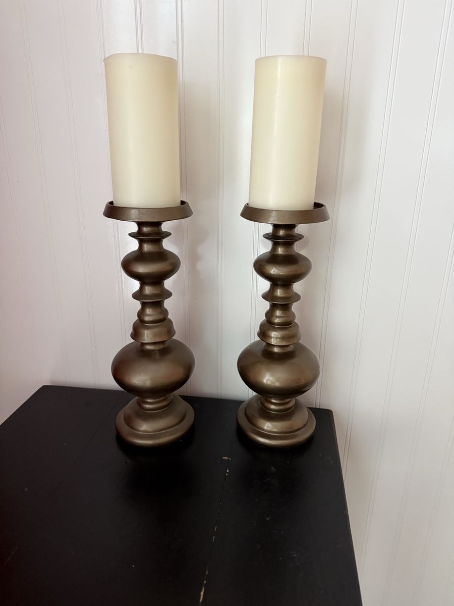 Tall set of candle holders 12” tall candles not in