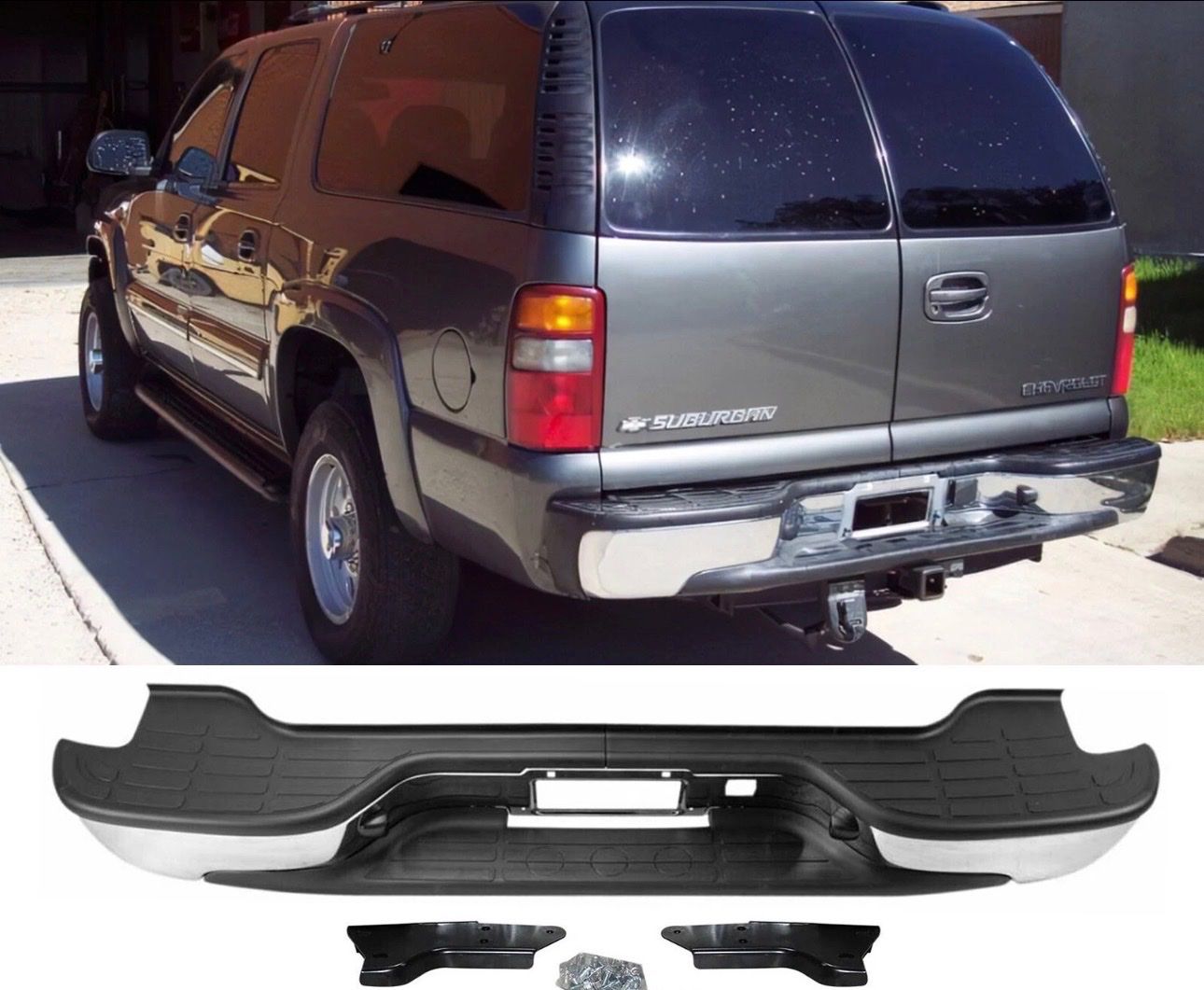 Chevrolet Suburban Tahoe Rear Chrome Step Bumper Assembly