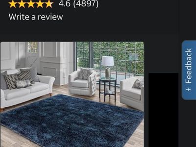 Blue Shag High Pile Costco Rug 6’6 x 9’6