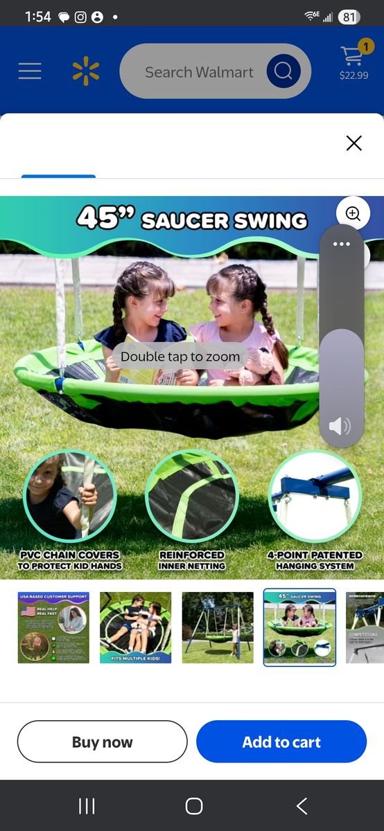 Sports tower saucer swing