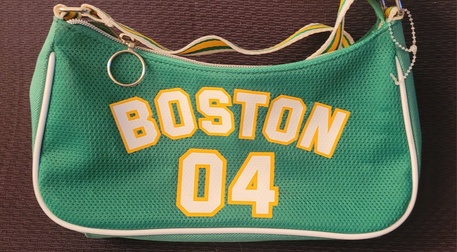 Boston purse yellow/white small shoulder bag