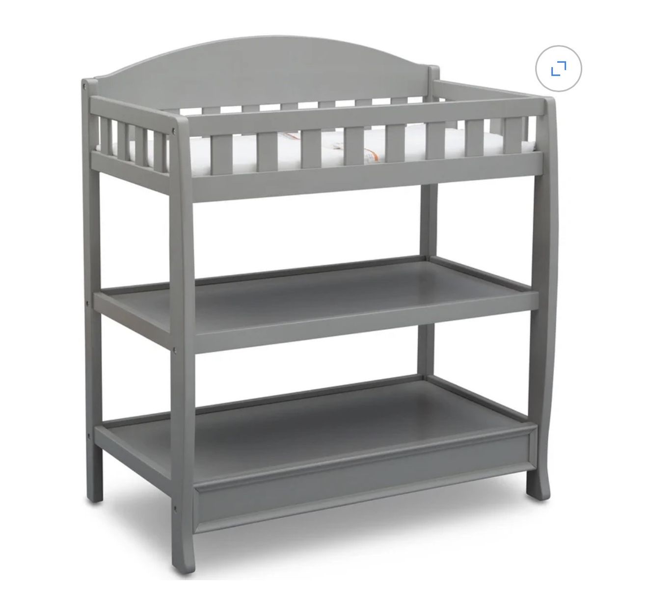 Delta Children Wooden Baby Changing Table with Changing Pad - Grey