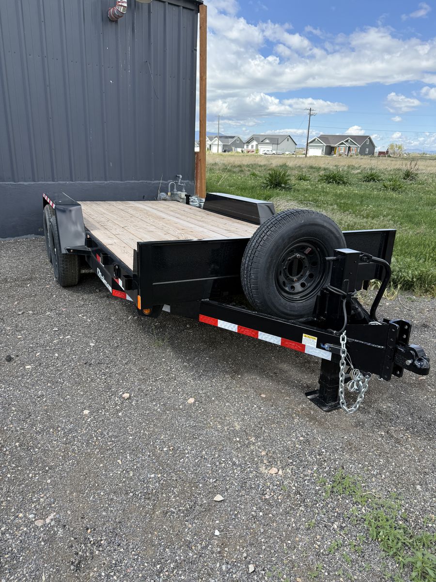 7 x 16 Heavy Duty Equipment Hauler. Tandem 7k Axles. 14K GVWR with Ramps. Free Delivery!