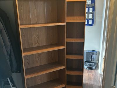 Pair of Wood Grain Bookcases