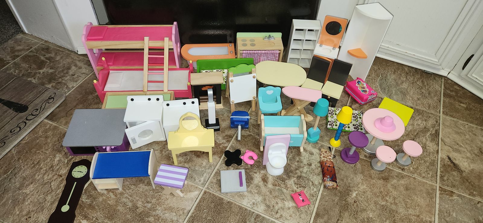 Huge lot of KidKraft So Chic Wooden barbie doll house furniture