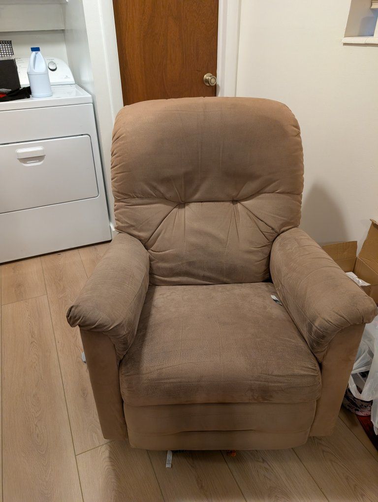 tan microfiber recliner