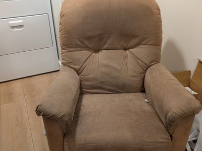 tan microfiber recliner