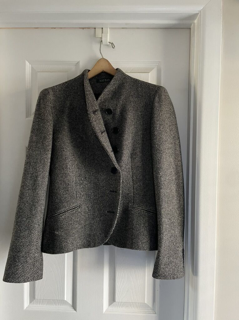 Womens Houndstooth Ralph Lauren Size 10 Jacket