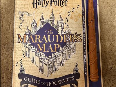 Scholastic Harry Potter Marauder's Map Guide to Hogwarts Book & Light-Up Wand Set