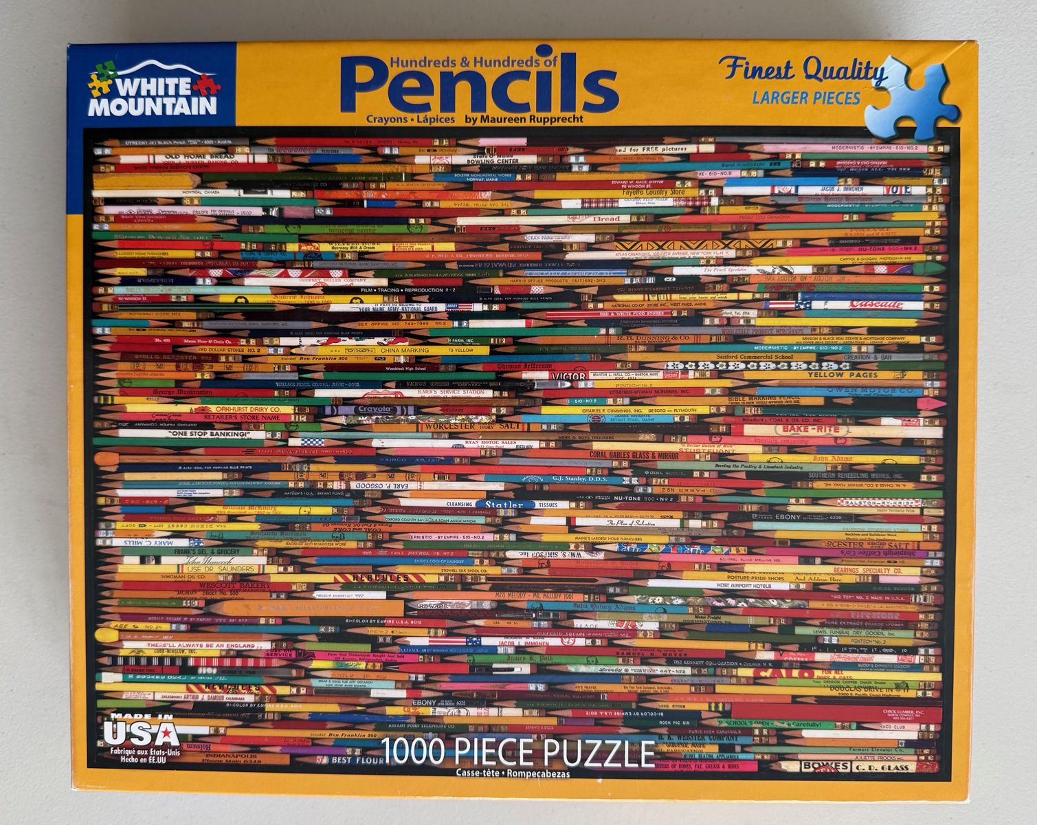 999 Piece Jigsaw Puzzle, HUNDREDS OF PENCILS, by White Mountain