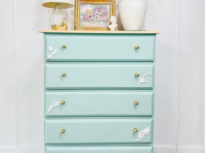 Modern Boho Chic 5 Drawer Dresser | Boho 5 Drawer Chest | Modern Dresser