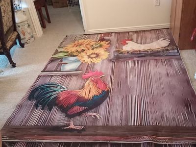 Farmhouse Area Rug with Chickens