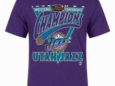 Vintage 1998 NBA Western Conference Champions Utah Jazz T-Shirt - Men's XL Cotton
