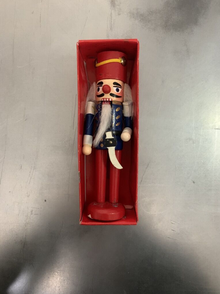 Miniature Wood Nut Cracker Doll Sized