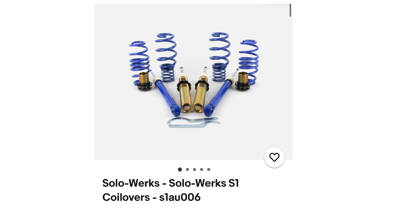 Solo-Werks S1 Coilovers - SLAU006