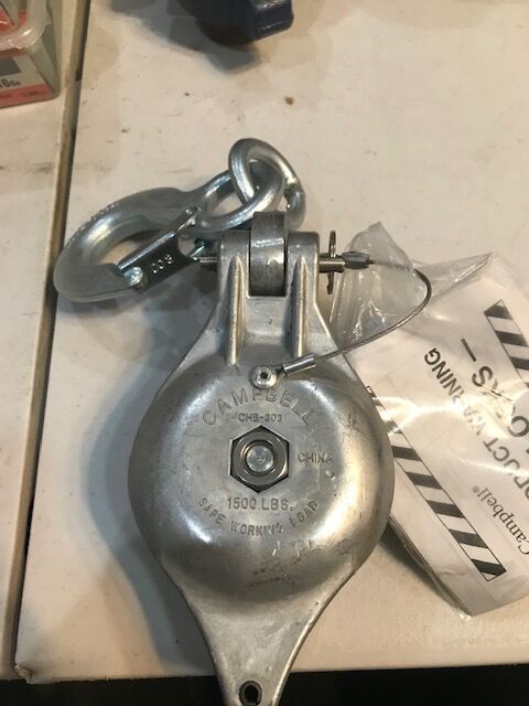 New Block Pulley Campbell 1500 lbs rating