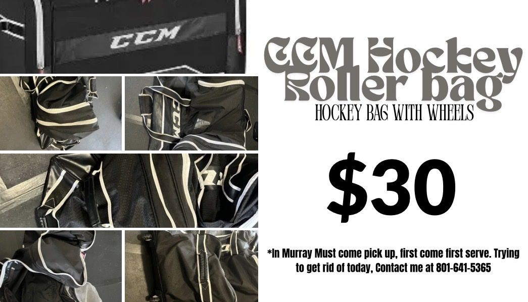 CCM Hockey Roller Bag - Black Hockey Bag with Wheels