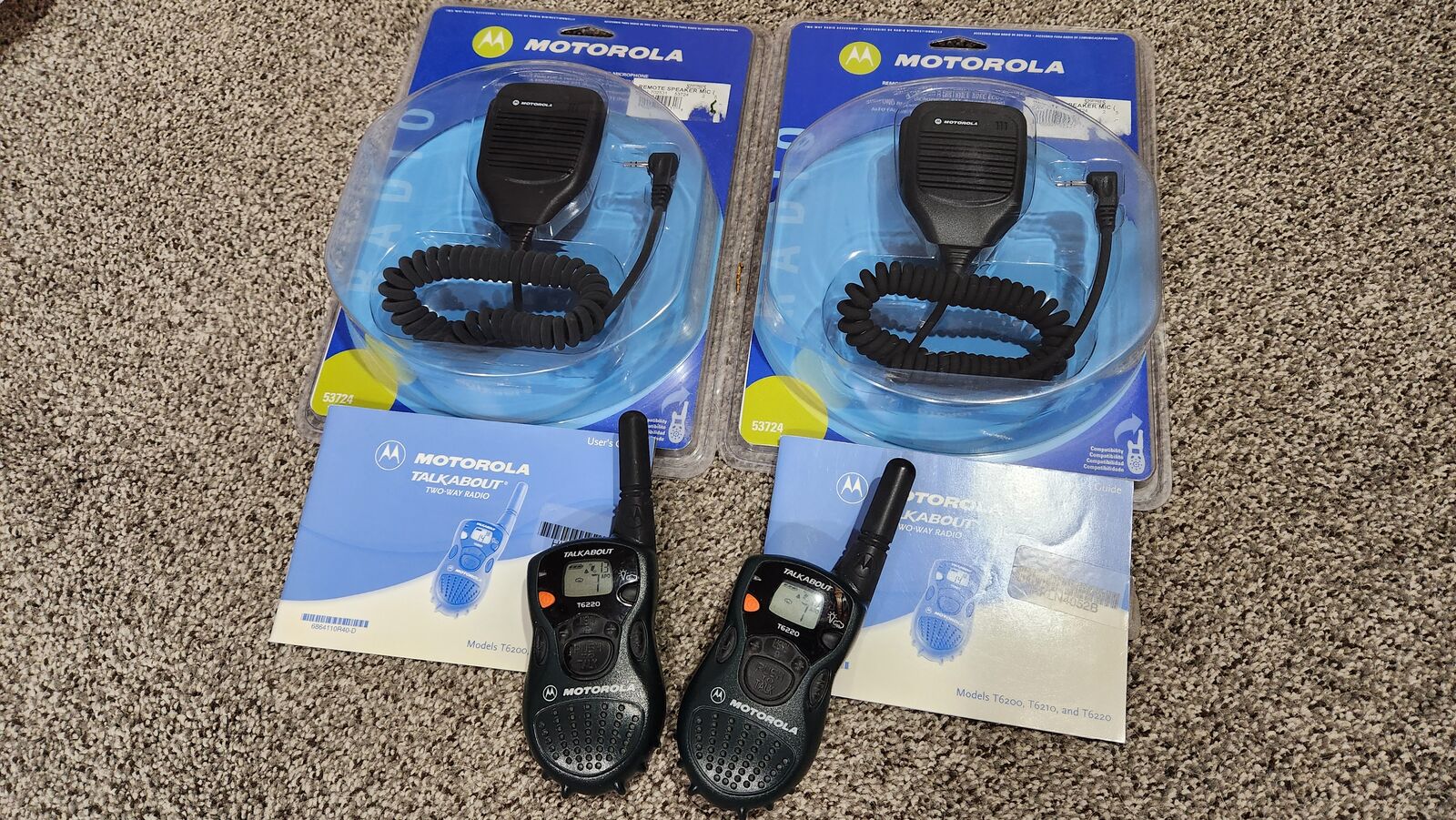 Two Motorola 2-Way Radios, with handheld mics