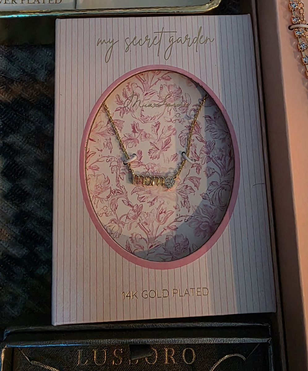Mia Sarabella My Secret Garden 14K Gold Plated Mom Necklace New
