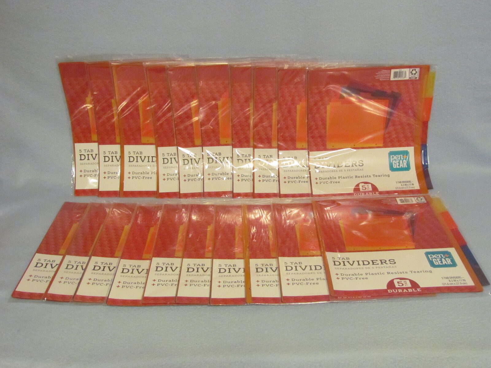 Lot of 20 Pen+Gear 5 Tab Plastic Dividers for 3 Ring Binders - Office Supplies