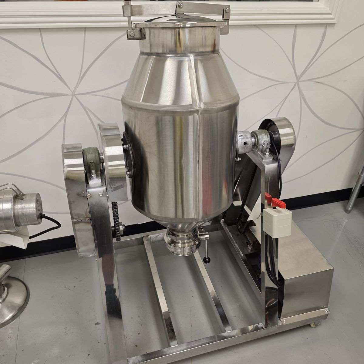 60L Dry Powder Drum Mixer Stainless Steel Food or Lab