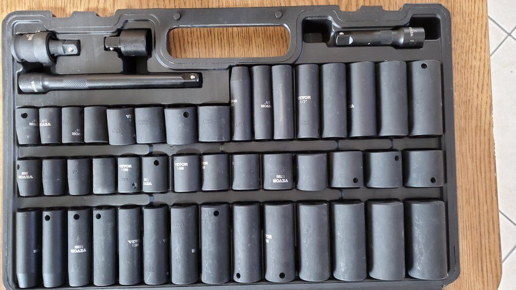 VEVOR 3/8" Drive Impact Socket Set, 48 Piece