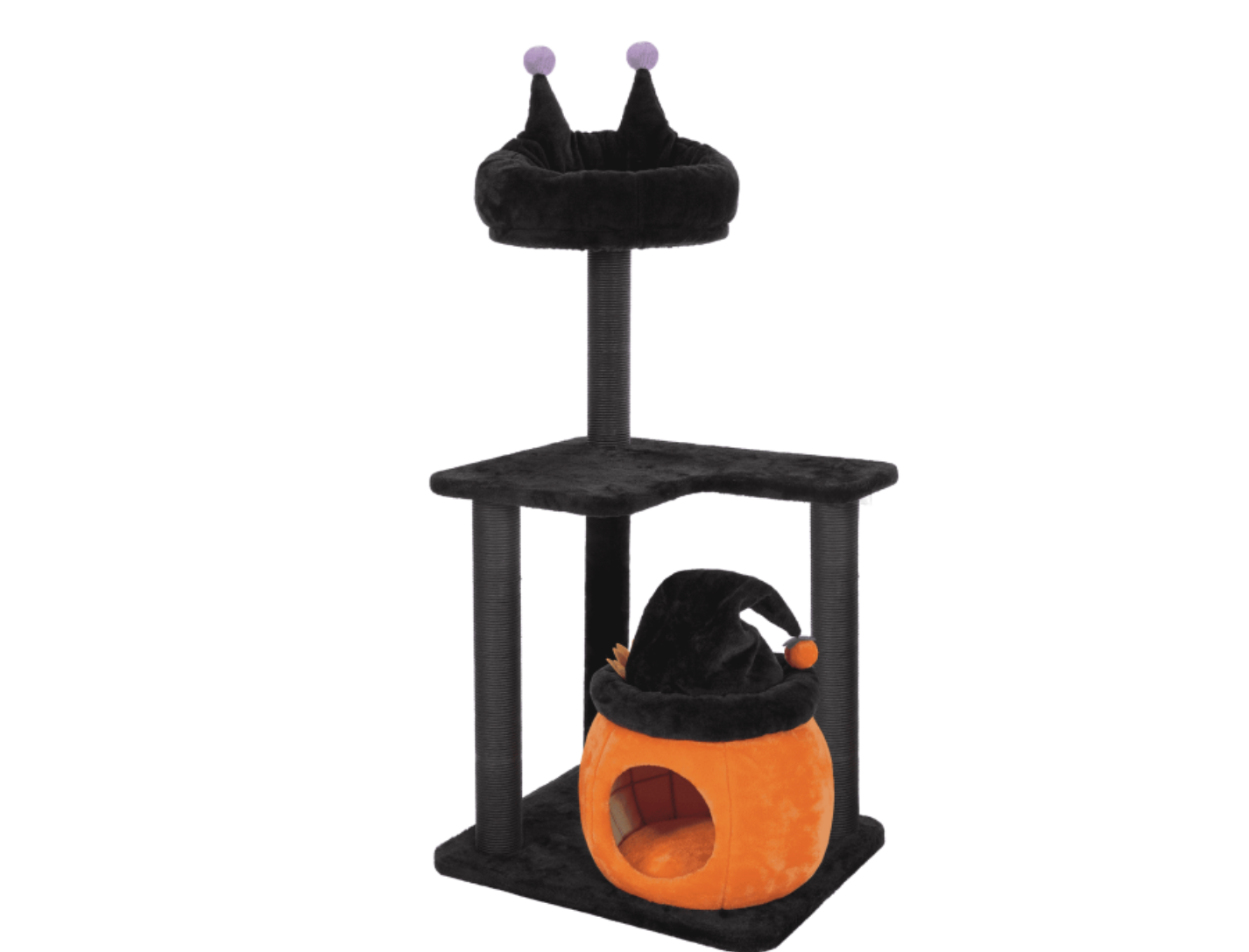 New in Box Gothic Cat Tree, 44.8" Black Cat Tower for Cats with Large Cat Condo