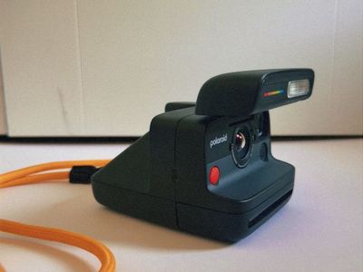 Polaroid Now Instant Camera - Black with Orange Strap - Capture Retro Memories