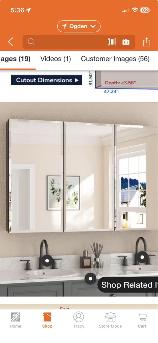 Large Tri-View Medicine Cabinet