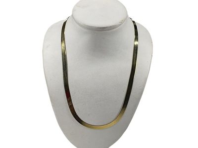 14K Yellow Gold 18” 4mm Herringbone Necklace E75013893